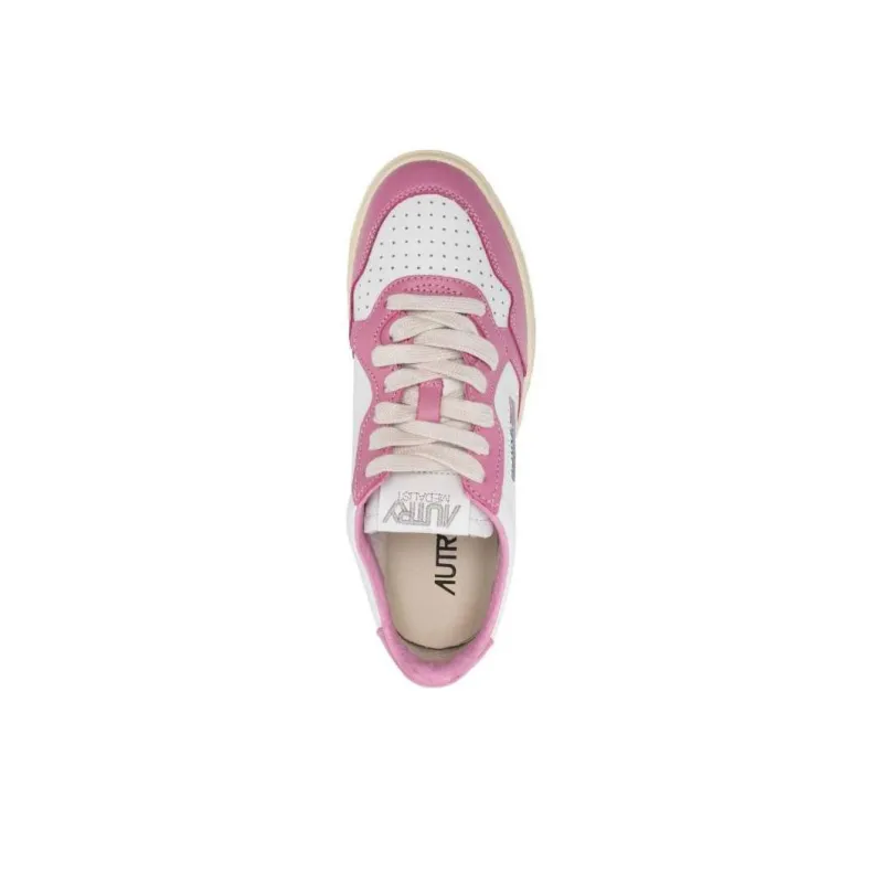 AUTRY Medalist Leather Low White Mauve Women's-4