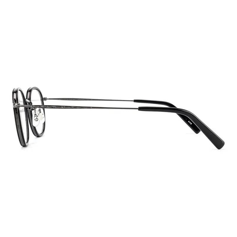 MASUNAGA Plate Frame With Titanium Plate And Titanium Alloy Round Optical Glasses Unisex-2