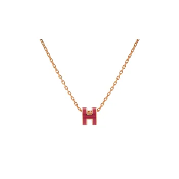 HERMES POP H Collection Gold Plated Necklaces Women's Chain Rose Gold