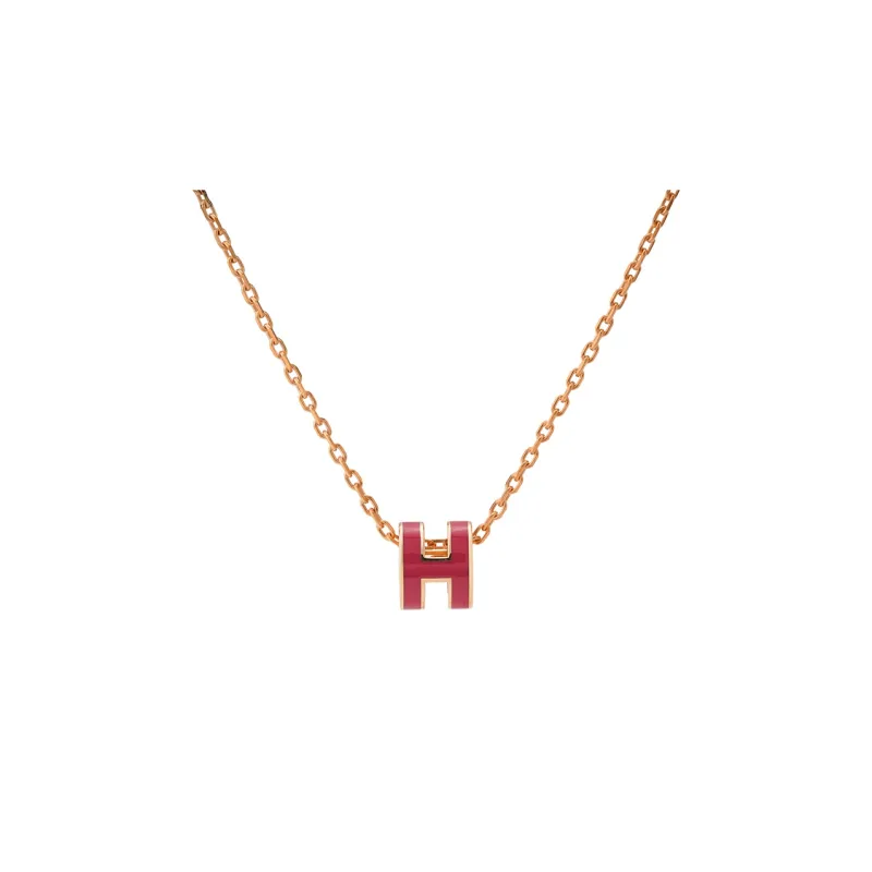 HERMES POP H Collection Gold Plated Necklaces Women's Chain Rose Gold-0