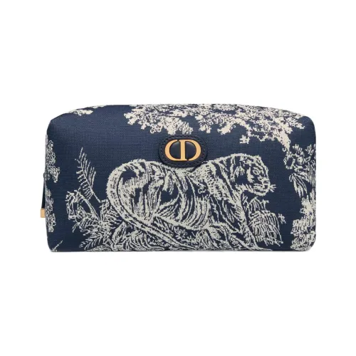 DIOR 30 Montaigne Jacquard Fabric Toiletry Bags Clutches Regular Women's Blue