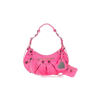 Balenciaga Le Cagole Leather Handbag, Shoulder Bag Women's Pink