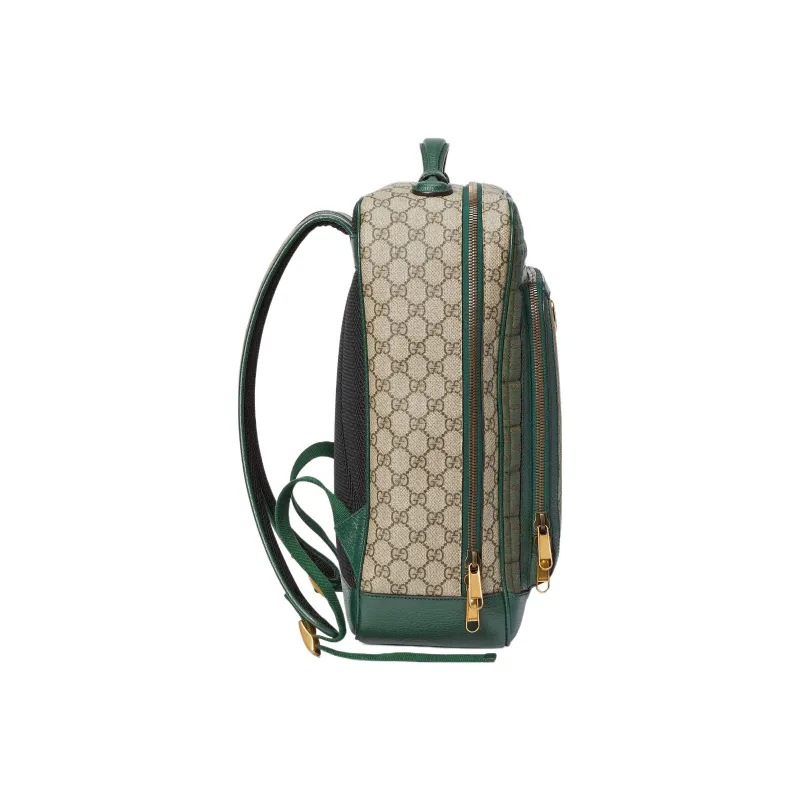 GUCCI Ophidia Canvas With Leather Trim Backpack Medium Size Women's Green-2