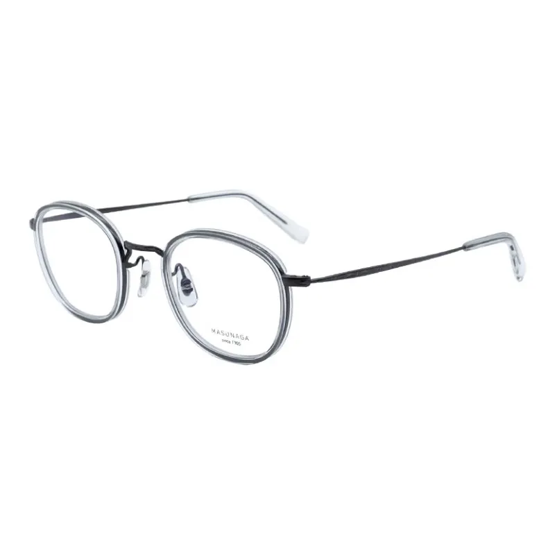 MASUNAGA Plate Frame With Titanium Plate And Titanium Alloy Round Optical Glasses Unisex-9