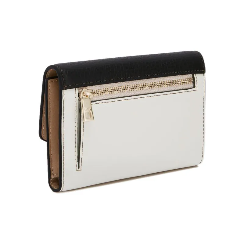 Furla Primula Cow Leather Wallet Medium Size Women's Black & White-1