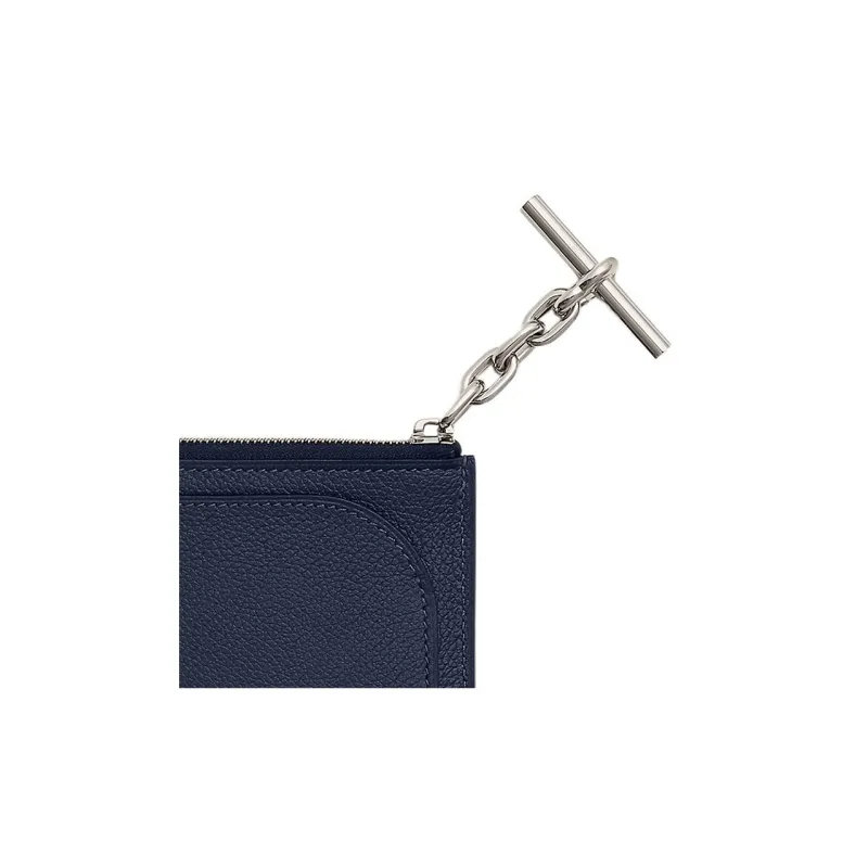 HERMES Evercolor Calfskin Card Holder Women's 2Z Bleu Nuit Midnight Blue-2