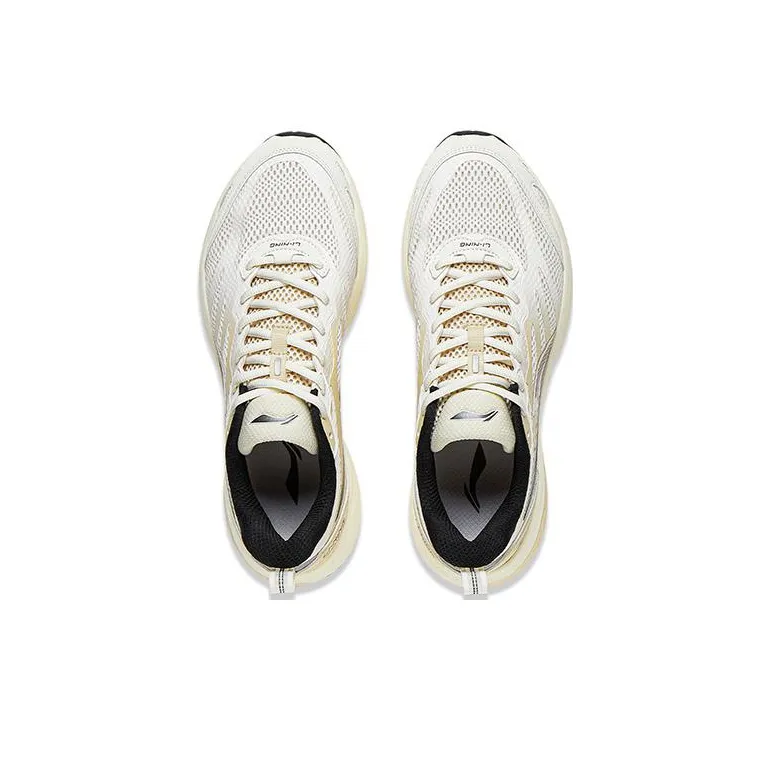 LiNing Anti Slip Wear Resistant Low Top Running Shoes Men's White Yellow-2