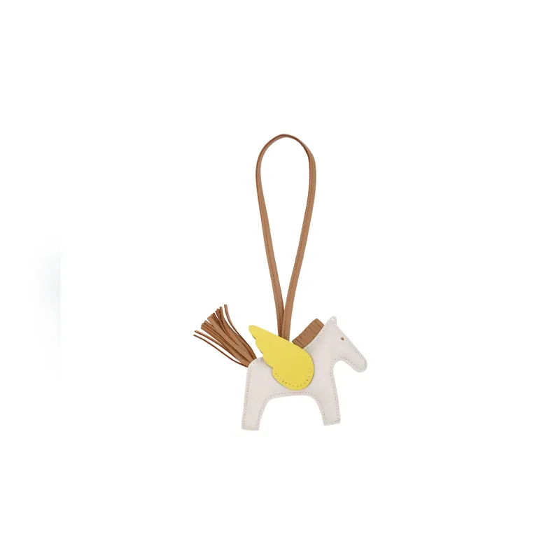 HERMES Cow Leather Pendants Unisex Ecru-1