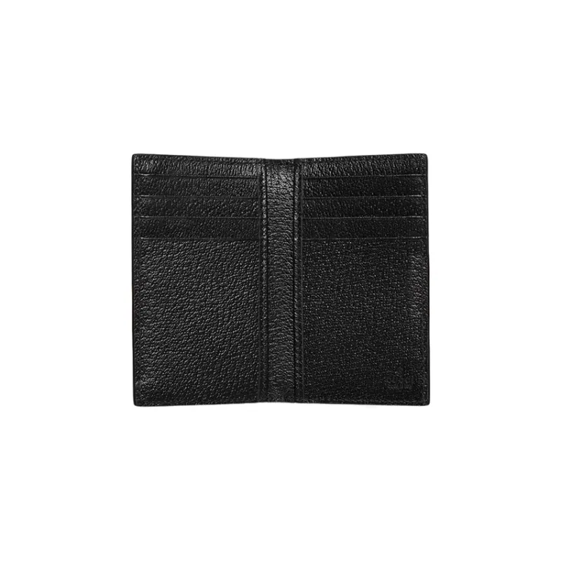 GUCCI Jacquard Fabric Leather Card Holder Men's Orange/Black-3