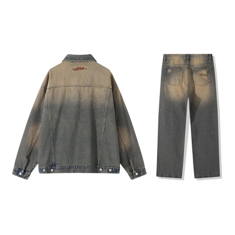 Lilbetter Casual Sportswear Unisex Denim Jacket+Jeans Set-1