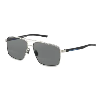 PORSCHE DESIGN Plate Frame Stainless Steel Square Sunglasses Unisex Gray