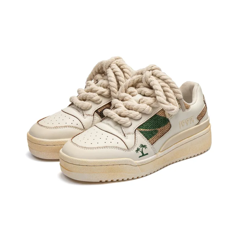 Youthloser Low Top Skateboard Shoes Unisex Beige-2