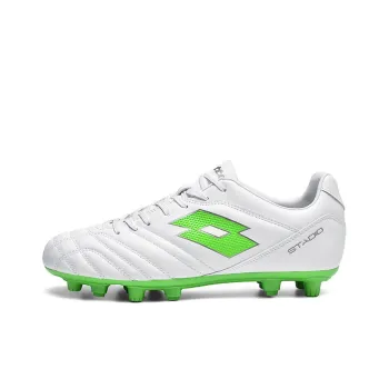 LOTTO FG Rubber Long Studs Firm Ground Cushioned Slip Resistant Soccer Shoes Men's Black White