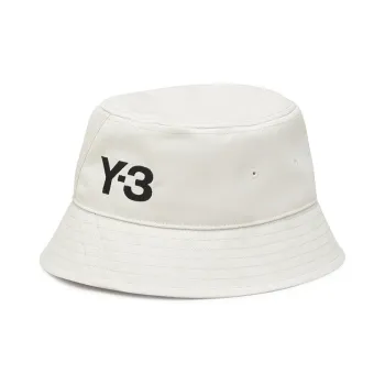 Y 3 Polyester Bucket Hats Unisex White