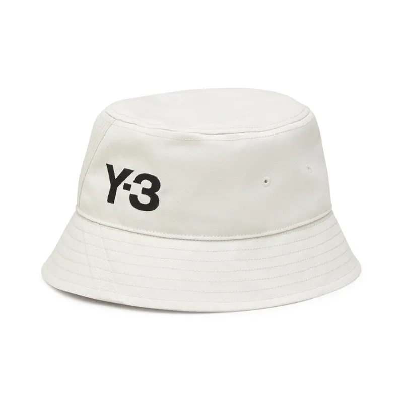 Y 3 Polyester Bucket Hats Unisex White-0