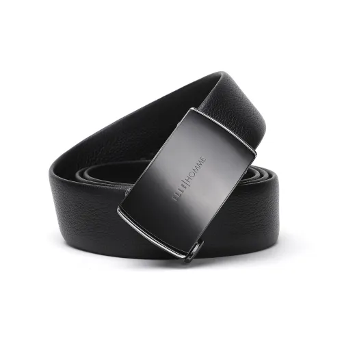 ELLE HOMME Leather Belts Men Black Gift Box Sets