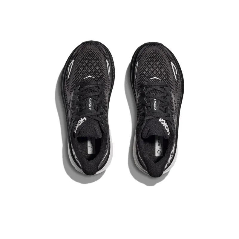 HOKA ONE ONE Clifton 9 Wide 'Black White' Women's-3