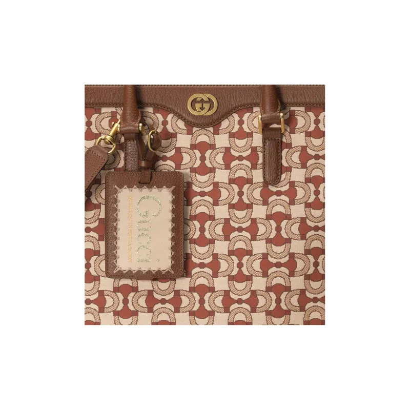 GUCCI Cotton Fabric With Leather Shoulder Bag, Crossbody Bag, Handbag Regular Men's Brown-7