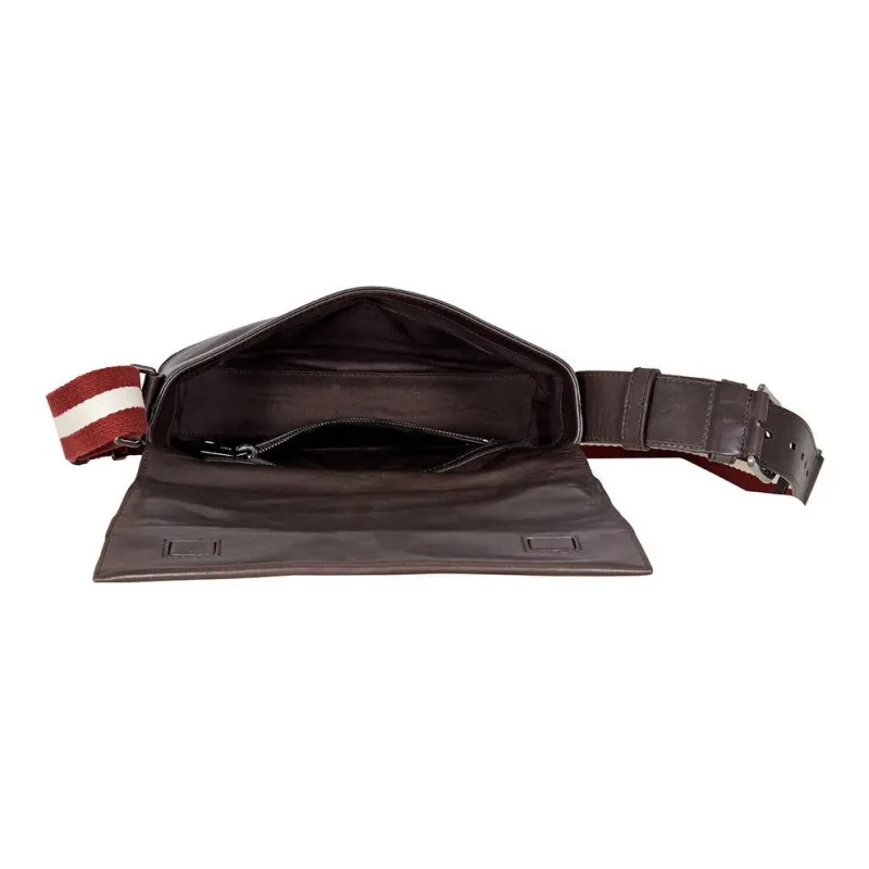 BALLY Leather Messenger Bag, Shoulder Bag, Crossbody Bag Trumpets Men's Chocolate-4