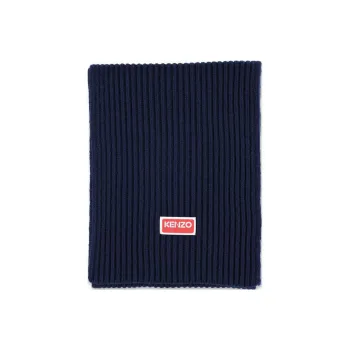 KENZO Logo patch Ribbed knit Scarf