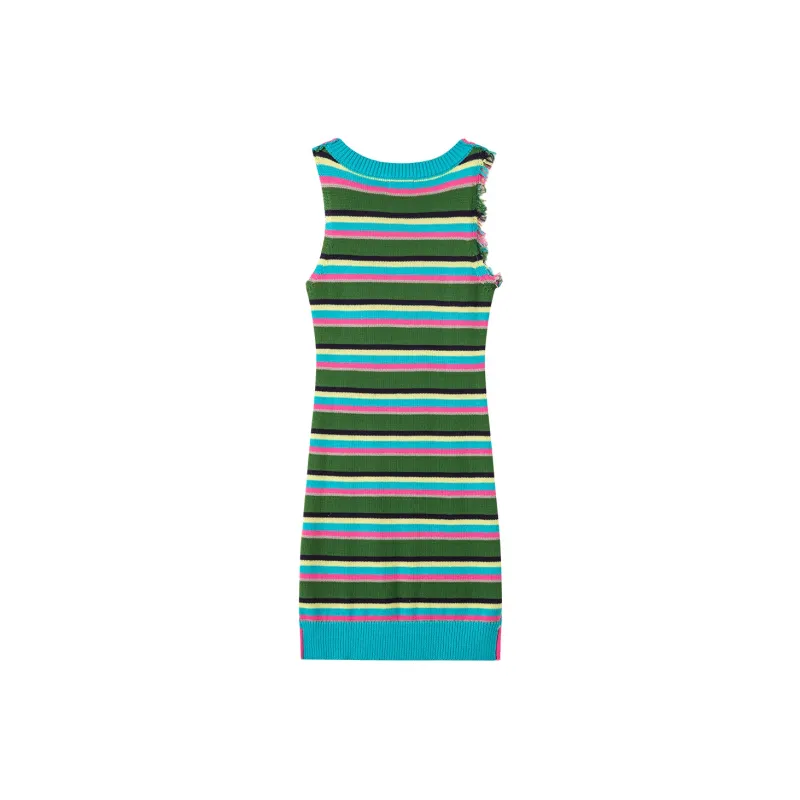 CHUU Slip Dresses Women's Rainbow Stripes-1