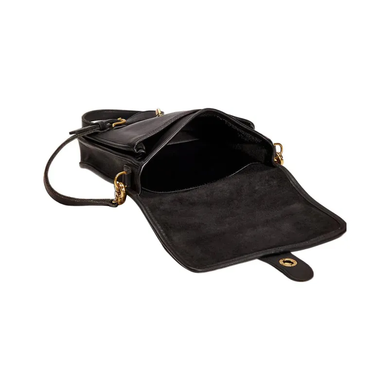 COACH Legacy Leather Marine Square Bag Shoulder Bag Crossbody Bag Handbag Large Size Women's Black-1