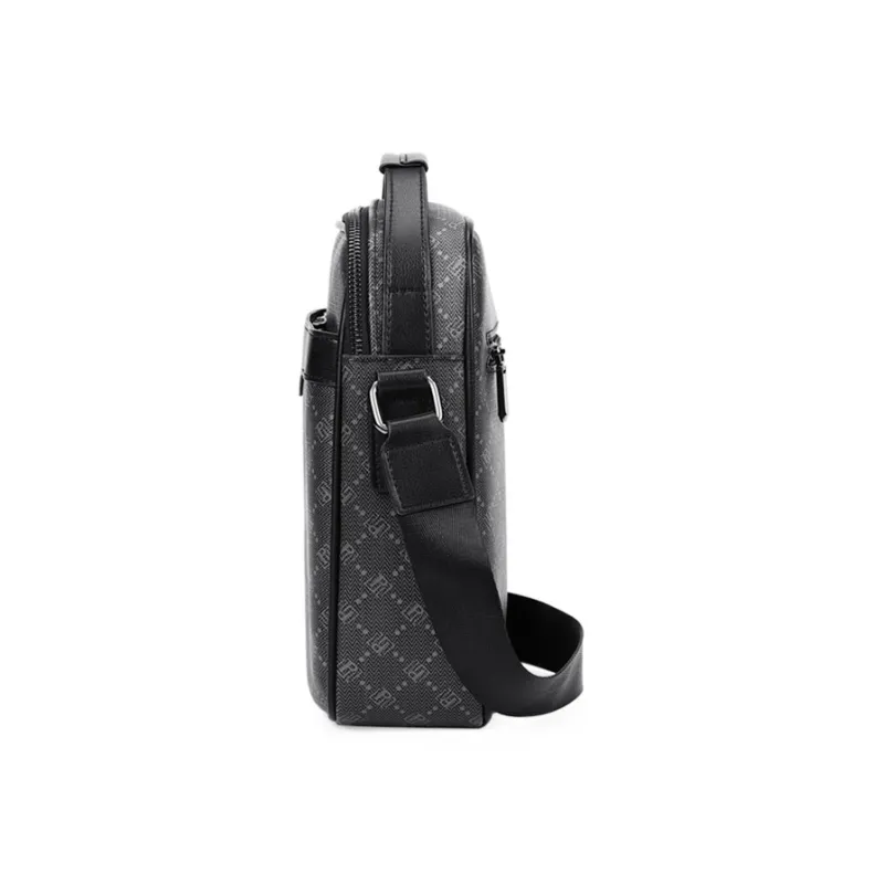 POLO PVC Shoulder Bag, Handbag Medium Size Men's Black-2