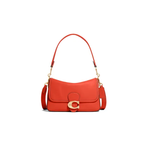 COACH Tabby Leather Shoulder Bag, Crossbody Bag Medium Size Women's Red
