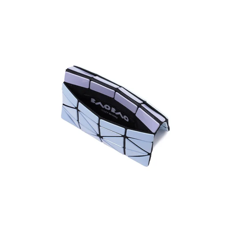 ISSEY MIYAKE Card Case Gloss Mi Polyester Card Holder Unisex Light Blue With Lavender Purple Accents-4