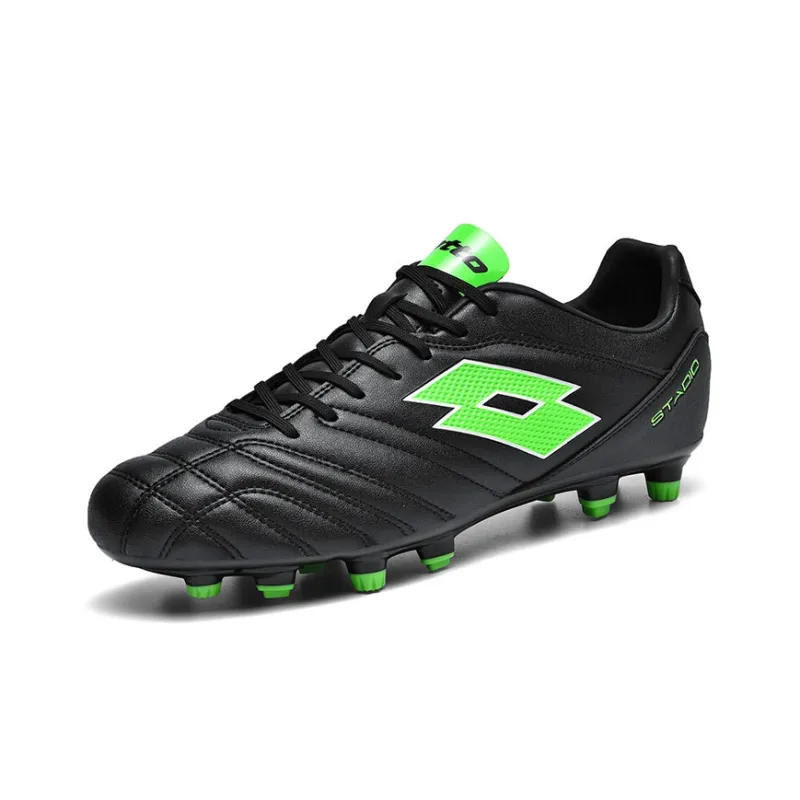 LOTTO FG Firm Ground Firm Ground Shock Absorbers With Slip Resistant Features Soccer Shoes Men's Black White-6