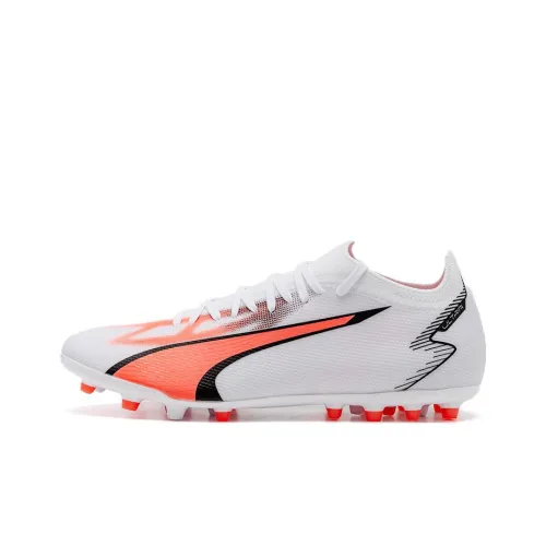 PUMA Ultra Match Soccer Shoes Men Low-Top White/Red/Black