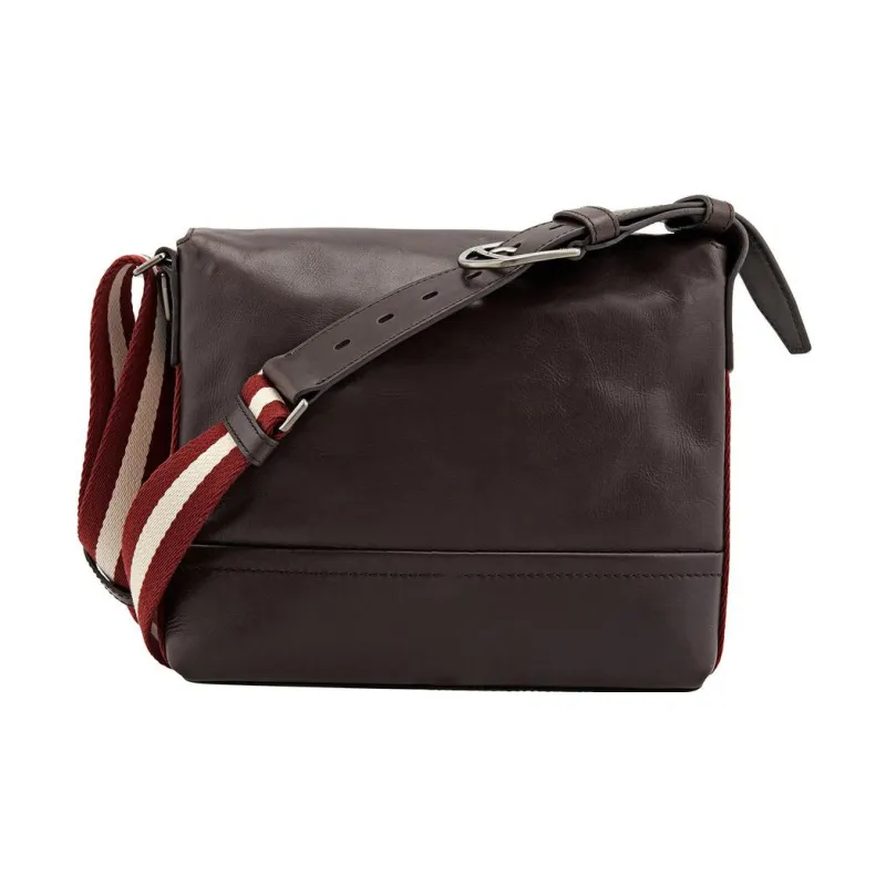 BALLY Leather Messenger Bag, Shoulder Bag, Crossbody Bag Trumpets Men's Chocolate-3