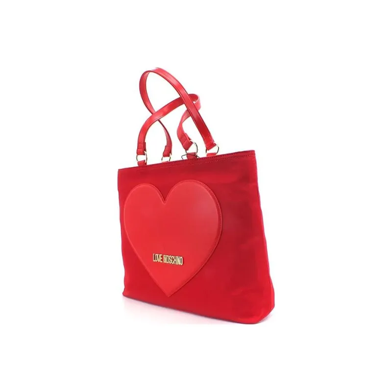 LOVE MOSCHINO Artificial Leather Tote Bag, Shopping Bag, Shoulder Bag, Handbag Women's Red-1