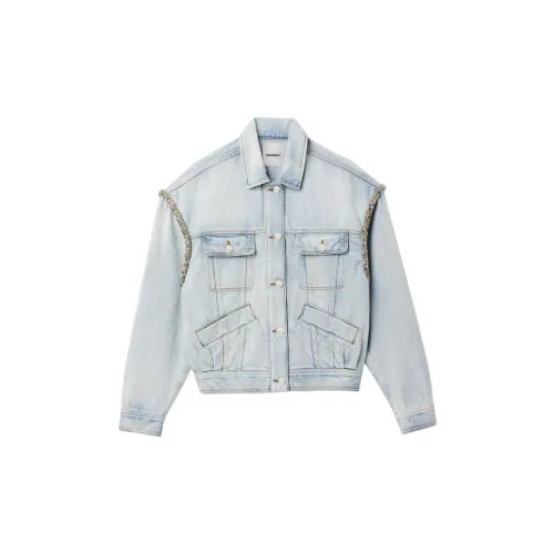 Sandro Denim Jackets Women's Light Blue Denim