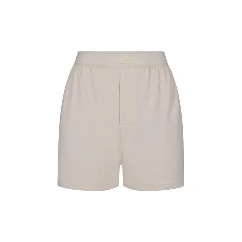 SKIMS Boyfriend Loose Boxer Casual Shorts Women's Stone/Taupe-0