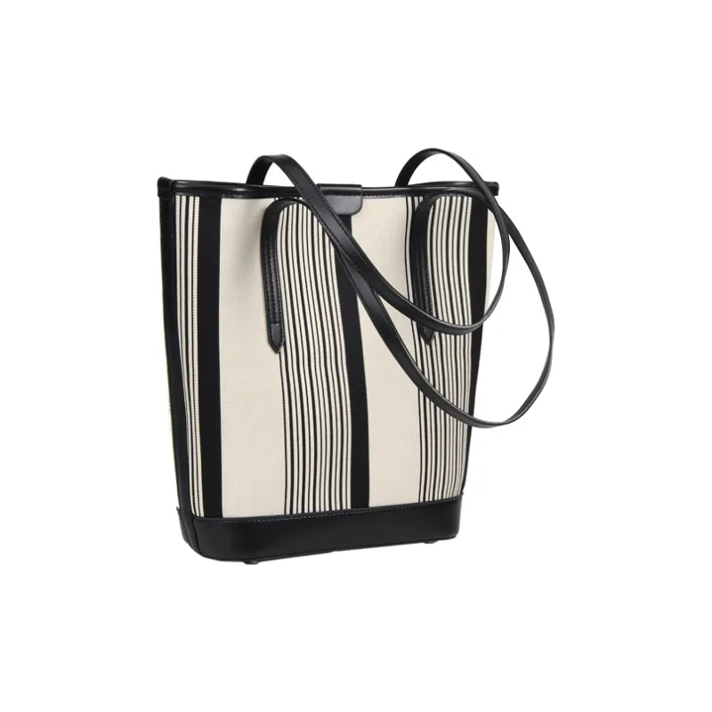 YOCAMU Cow Leather Tote Bag Shopping Bag Commute Bag Shoulder Bag Women's Black-2