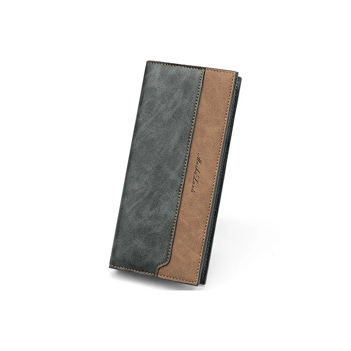 MashaLanti Soft Leather Synthetic Leather Card Holder, Wallet Regular Men's Gray-1