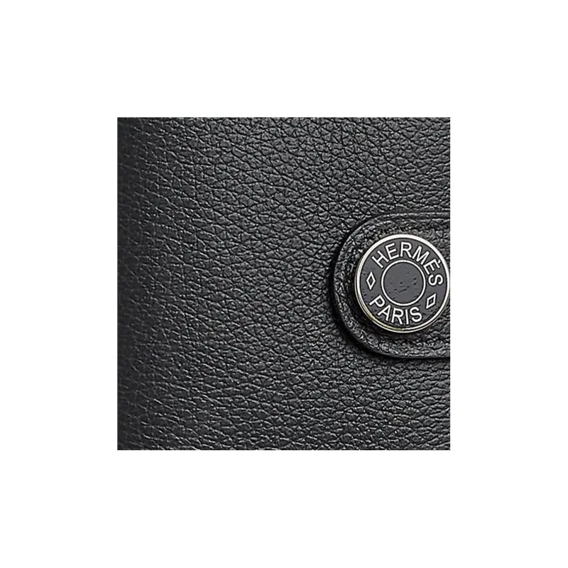 HERMES Evercolor Calfskin Card Holder Women's Black-3