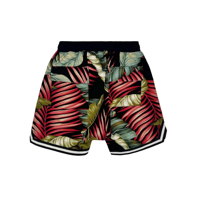 JUNGLE GURL Casual Shorts Unisex Red And Black Color Scheme-1
