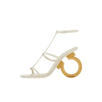 FERRAGAMO Elina One Strap Sandals 10.5cm Women's White