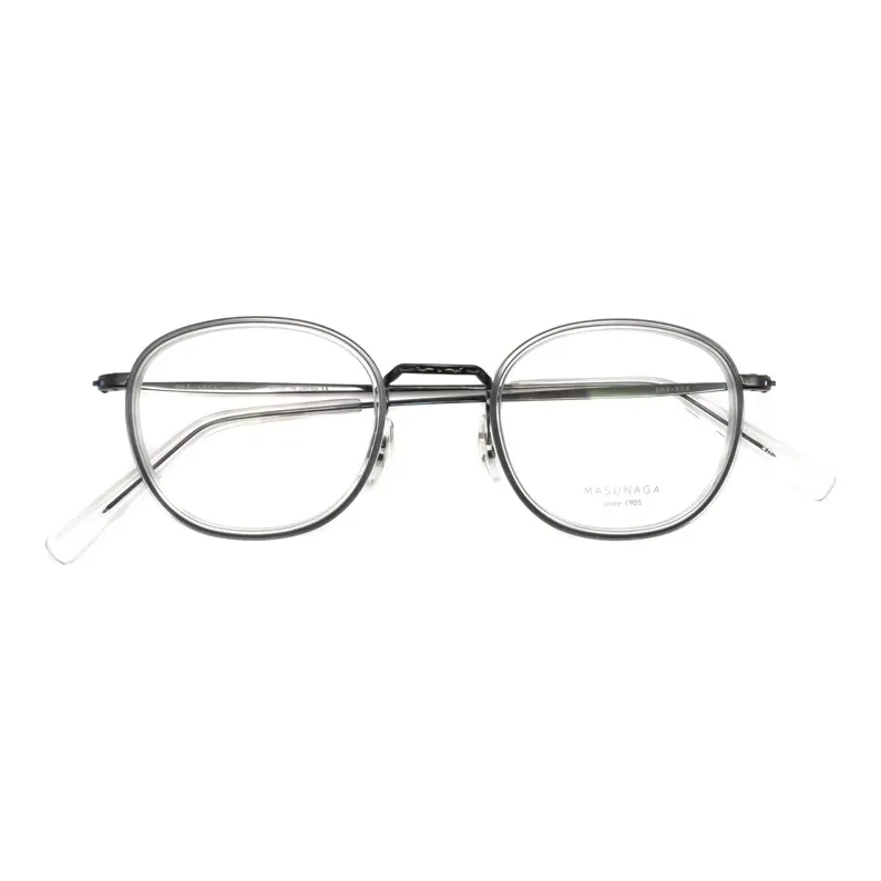 MASUNAGA Plate Frame With Titanium Plate And Titanium Alloy Round Optical Glasses Unisex-13