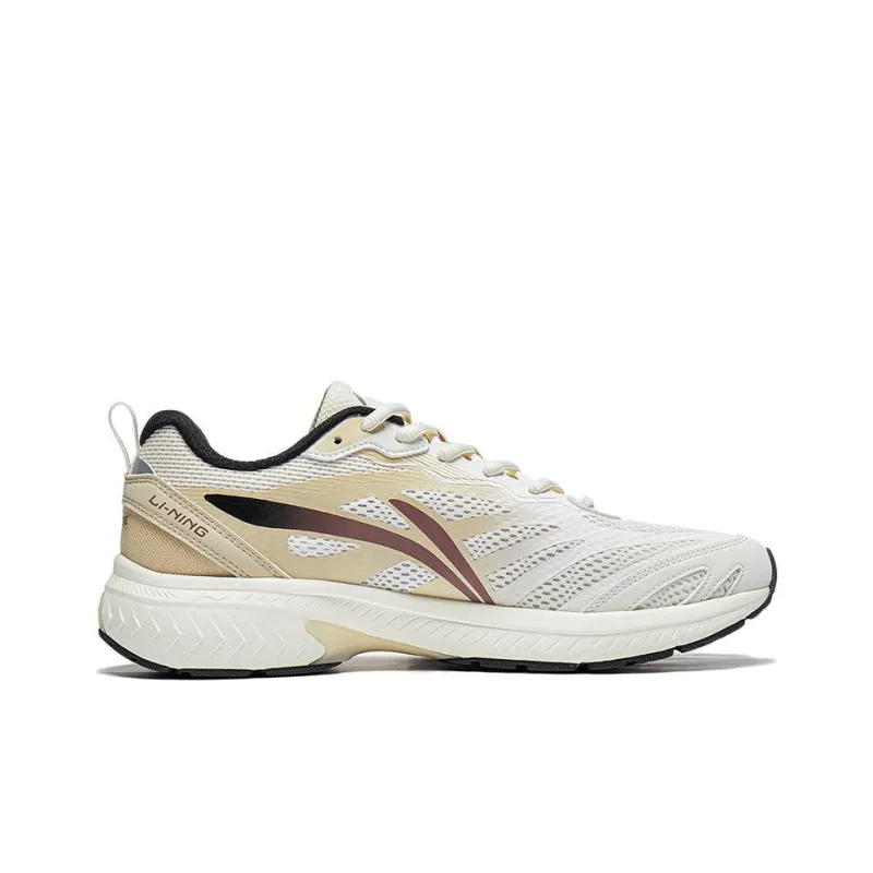 LiNing Anti Slip Wear Resistant Low Top Running Shoes Men's White Yellow-1