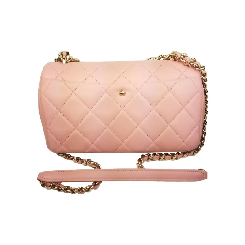 CHANEL 22C Spring Classic Flap CF Sheepskin Chain Bag, Handbag, Shoulder Bag, Crossbody Bag Trumpets Women's Pink-2