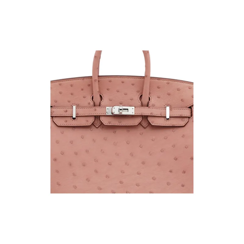 HERMES Birkin Ostrich Leather Birkin Bag Handbags Women's 94 Terre Cuite Terracotta-3
