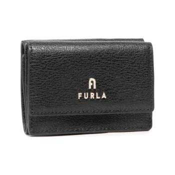 Furla Magnolia Leather Wallet Small Size Women's Black