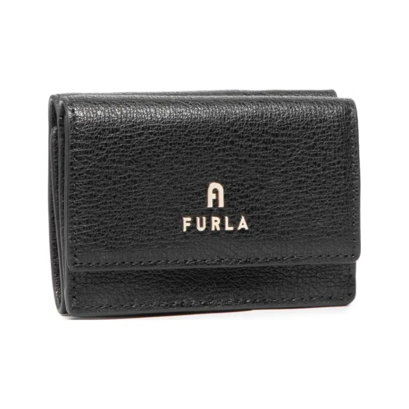 Furla Magnolia Leather Wallet Small Size Women's Black-0