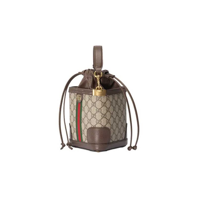 GUCCI Canvas With Leather Trim Bucket Bag Handbag Shoulder Bag Crossbody Bag Regular Women's Beige/Ebony-2