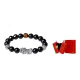 Silver-Chinese Auspicious Animal Beaded Bracelet-Men's+Sweet Love Confession Box