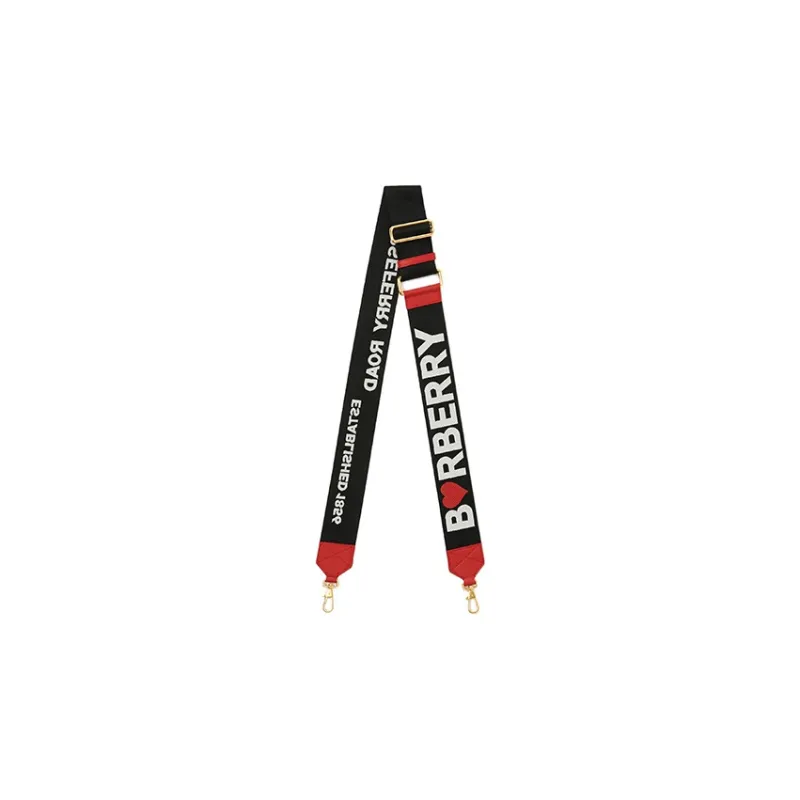 Burberry Horseferry Calfskin Embellishment Bag Straps Women's Black/Red-0