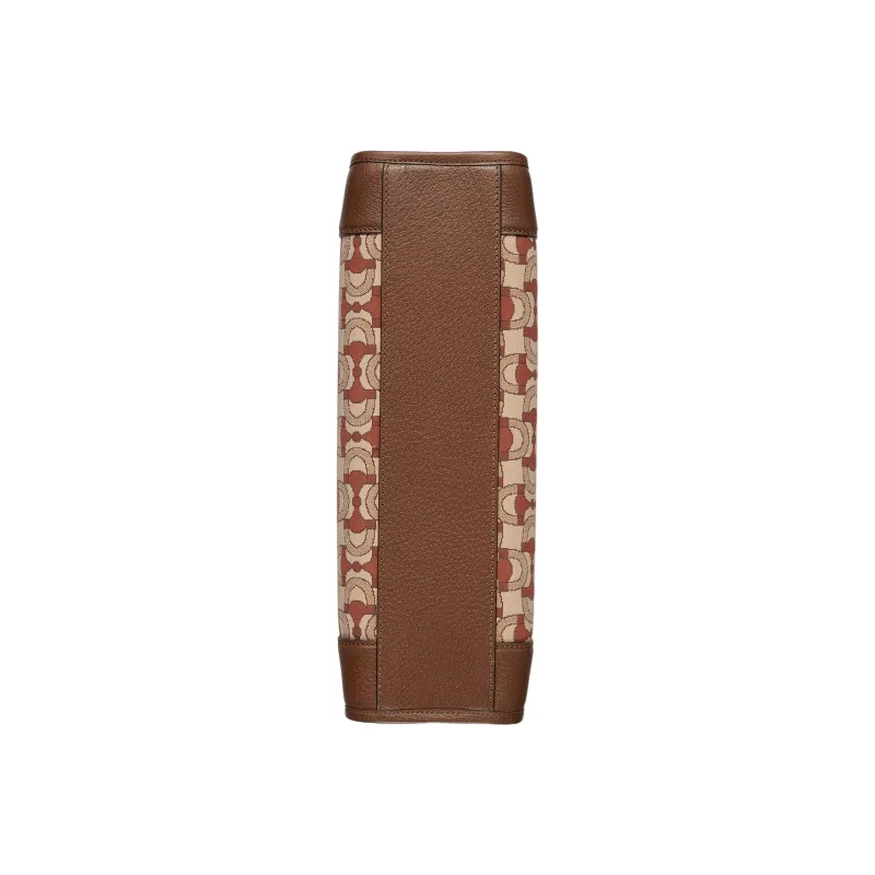 GUCCI Cotton Fabric With Leather Shoulder Bag, Crossbody Bag, Handbag Regular Men's Brown-6